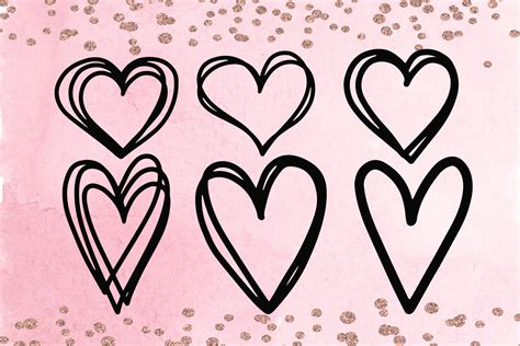 Doodle Hearts - Valentines Day - Collection of 6 SVG Designs