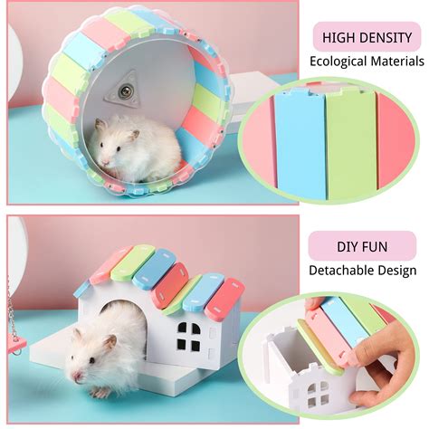 Janyoo Hamster Hideout And Toys Wheel For Dwarf Hamster Cage House Hut