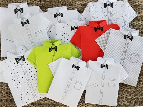 Paper Origami Shirts Diy Print It And Fold It Yourself Use It As A