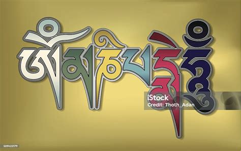 Mani Mantra Tibetan Script Stock Illustration Download Image Now