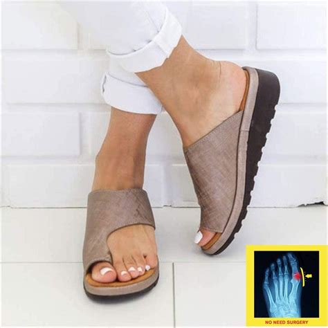 Bunipedic Women Sandals For Bunion Correction Pu Leather Platform Soft