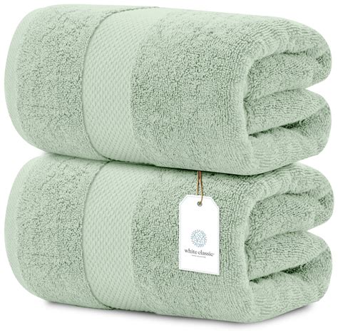 Luxury Bath Sheet Towels Extra Large 35x70 Inch 2 Pack Green