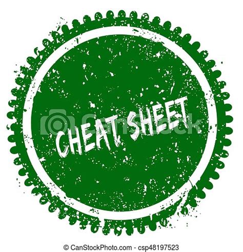 Cheat Sheet Round Grunge Green Stamp Illustration Concept