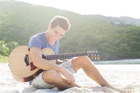 Guitar On The Sandy Beach Stock Photo Image Of Player 161771102