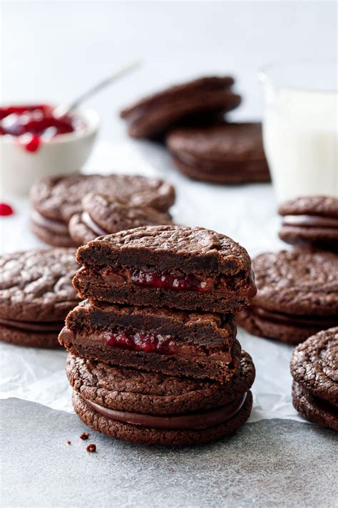 Chocolate Raspberry Sandwich Cookies Love And Olive Oil