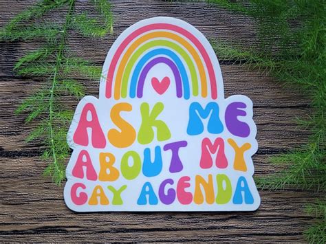 gay agenda vinyl sticker lgbtq stickers queer rainbow lesbian bisexual pansexual asexual
