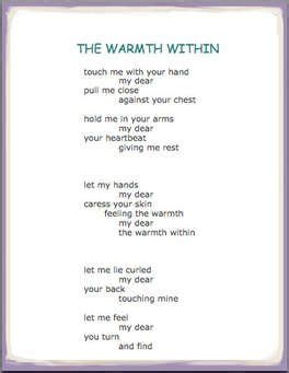 A Poem Written In Purple And White With The Words The Warmh Weten