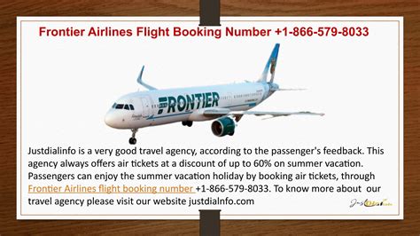 Frontier Airlines Flight Booking Number 1 866 579 8033 By Justdialinfo