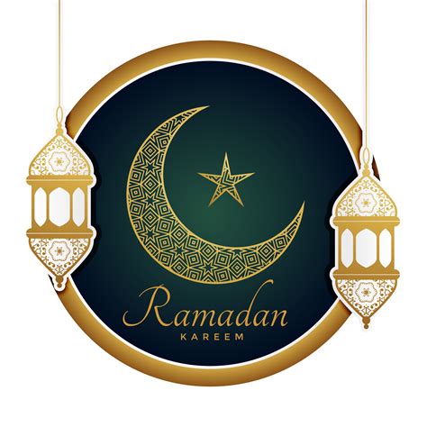 Decorative Moon With Lamps For Ramadan Kareem Download Free Vector