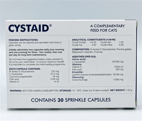 Petstoreo Cystaid For Cats 30 Sprinkle Capsules With Calming Wipe