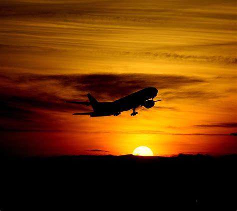 Airplane Airlane Sunrise Hd Wallpaper Peakpx