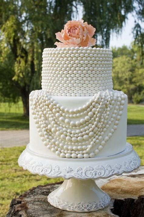 Wedding Cakes Nyc String Of Pearl Custom Cake Decorated Cakesdecor