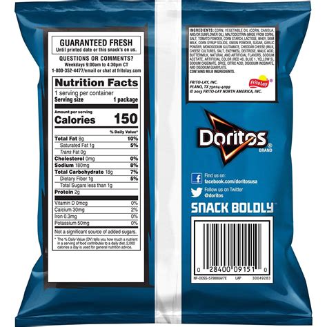 Will one night of eating ruin my diet? How Many Calories In A Bag Of Doritos Cool Ranch - Bag Poster