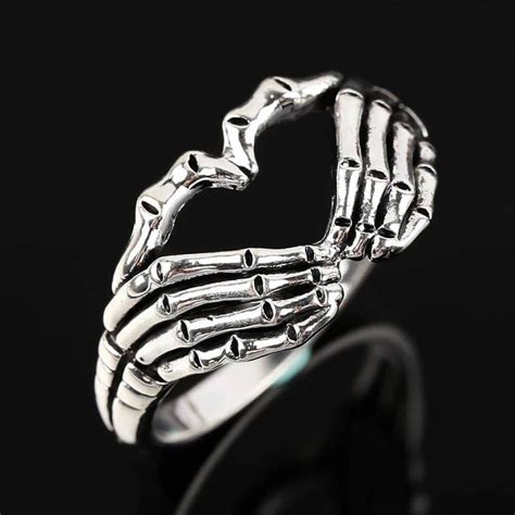 Skeleton Hands Heart Shaped Ring Ninja Cosmico