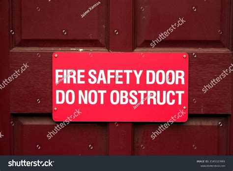 Fire Safety Door Do Not Obstruct Stock Photo 2145323991 Shutterstock