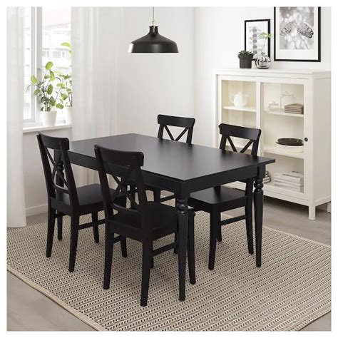 Our extendable dining tables are perfect for solo breakfasts and big family dinners. INGATORP Extendable table - black - IKEA | Black round ...