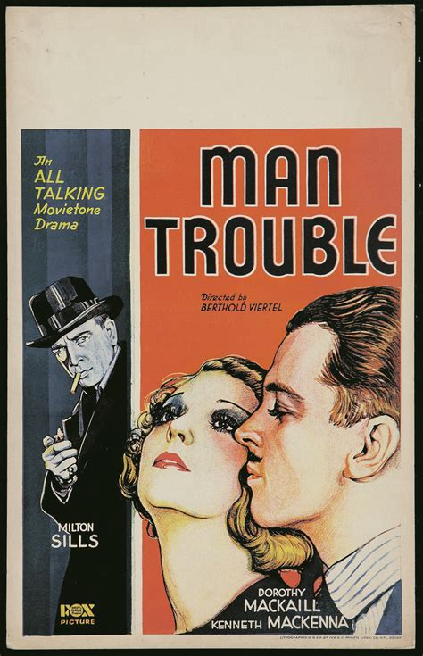 Return To The Main Poster Page For Man Trouble Dorothy Mackaill Man