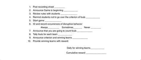 Good Behavior Game Fidelity Checklist Download Scientific Diagram