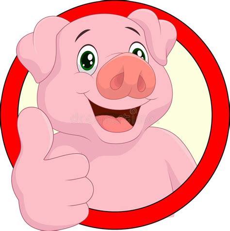 Mascote do porco dos desenhos animados ilustração royalty free Porcos