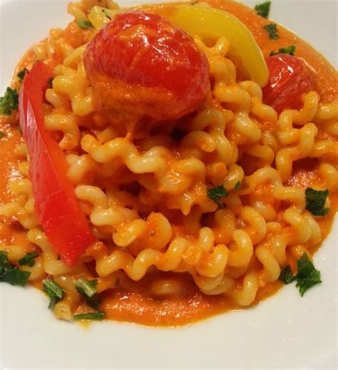 Long Fusilli With Roasted Pepper Sauce Recipe Roasted Pepper Sauce