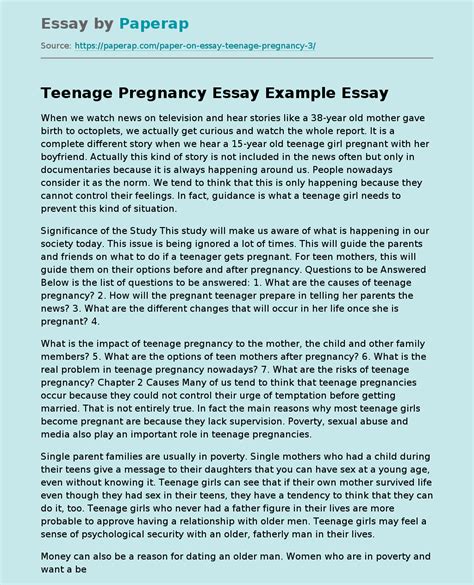 Teenage Pregnancy Examples Effects Of Teenage Pregnancy Mental Health
