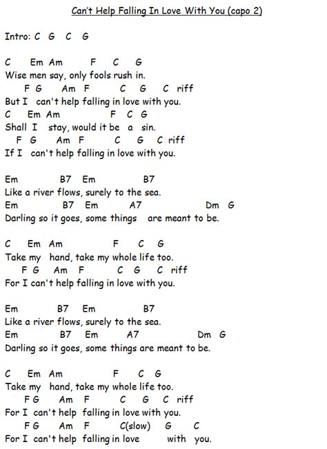 Your #1 source for chords, guitar tabs, bass tabs, ukulele chords, guitar pro and power tabs. Can\'t Help Falling In Love | Ukulele chords songs, Ukelele songs, Ukulele songs