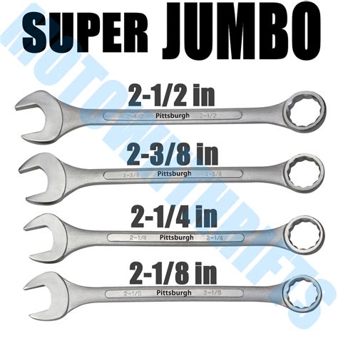 Sae Super Jumbo Wrench Set 4 Pcs Chrome Carbon Steel Truck Tractor
