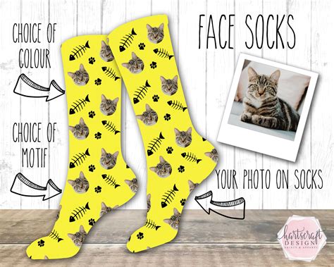 Buy 1 get 1 free & free shipping. Custom Cat Socks, Cat Lover Gift, Custom Pet Socks ...