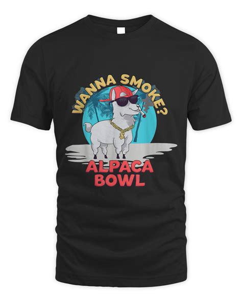 Wanna Smoke Alpaca Bowl Funny Llama Smoking 96 Senprints
