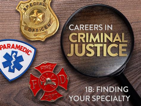 Careers In Criminal Justice 1b Finding Your Specialty Edynamic Learning