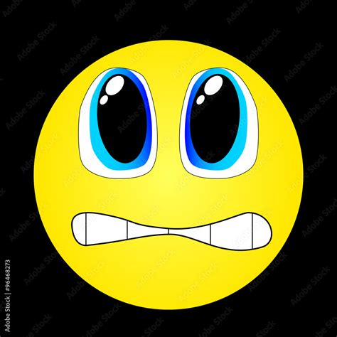 Scared Emoticon Emoji Stock Vector Adobe Stock