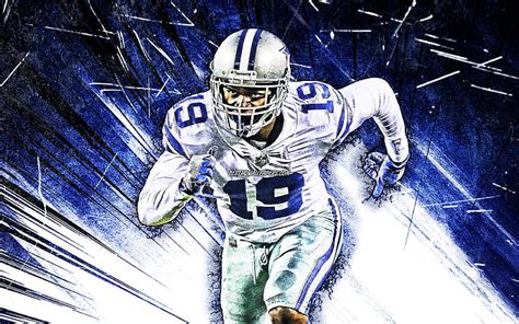 Amari Cooper Nfl Blue Abstract Rays Wide Receive Dallas Cowboys