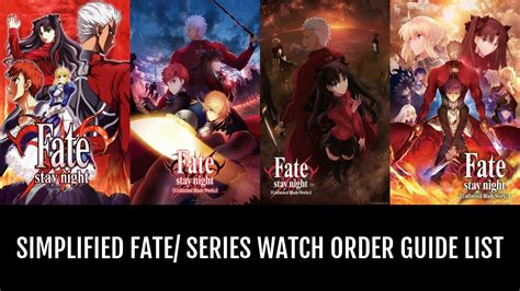 Simplified Fate Series Watch Order Guide By Grizz Anime Planet