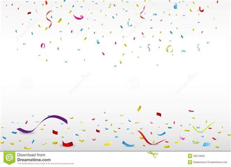 Celebration With Colorful Ribbon And Confetti Stock Vector