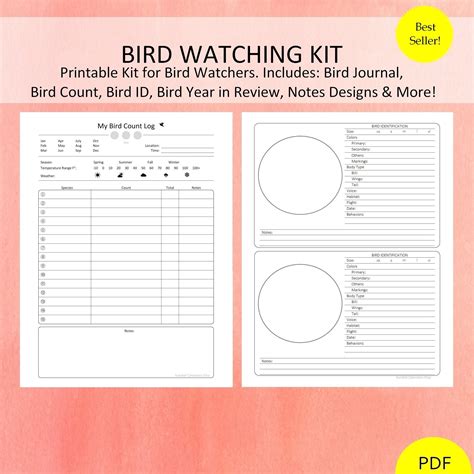 Printable Bird Watching Log Sheet