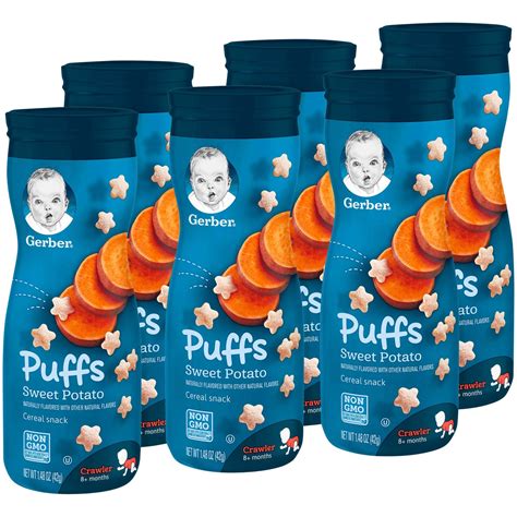 Gerber Graduates Sweet Potato Puffs Cereal Snack 42gm Pack Of 6