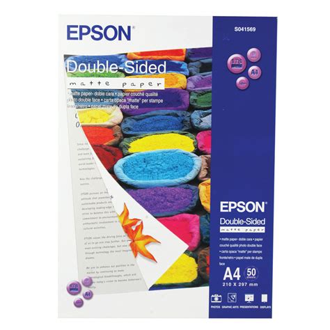 Epson A4 Double Sided Matte Photo Paper 50 Pack C13s041569