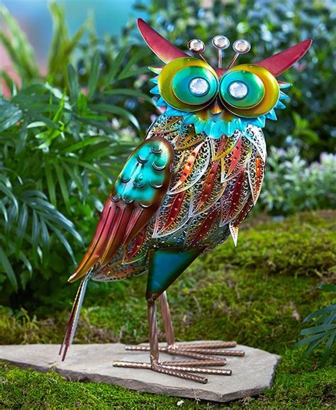 Colorful Metallic Bird Decor Bird Decor Yard Decor Owl Garden Decor
