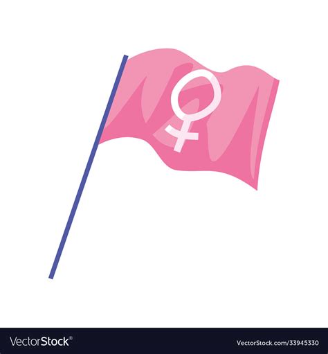 Feminism Flag With Gender Detailed Style Icon Vector Image