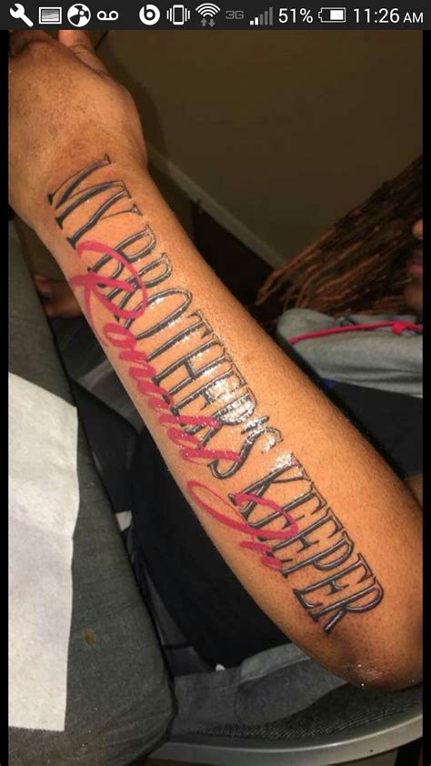 My Brothers Keeper Tattoo With Names