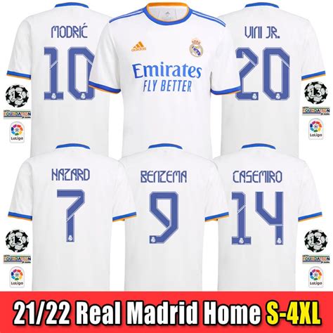 Real Madrid Home Size S 4xl Shirt 2021 2022 Football 2122 Short Sleeve