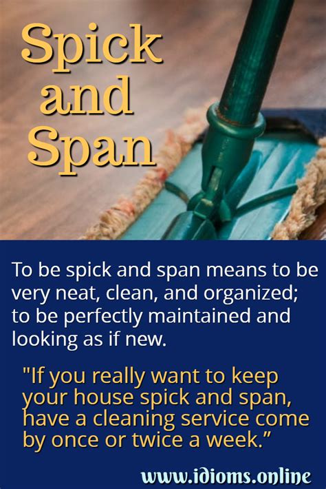 Spick And Span Idioms Online