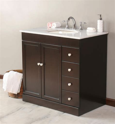 For a single bathroom vanity, you can start with a vanity sink base cabinet, or combination vanity, and if width allows, add a vanity drawer base cabinet or standard vanity base cabinet. Bathroom Vanities with Tops: Choosing the Right Countertop ...