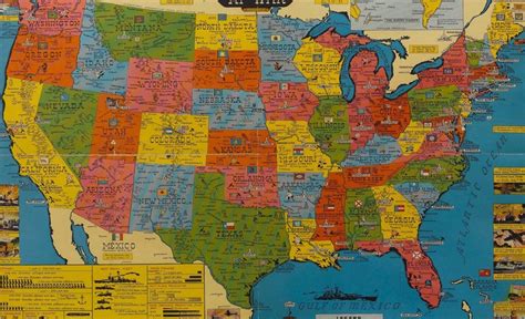 United States World War Ii Pictorial Map Circa 1943 For Sale At 1stdibs