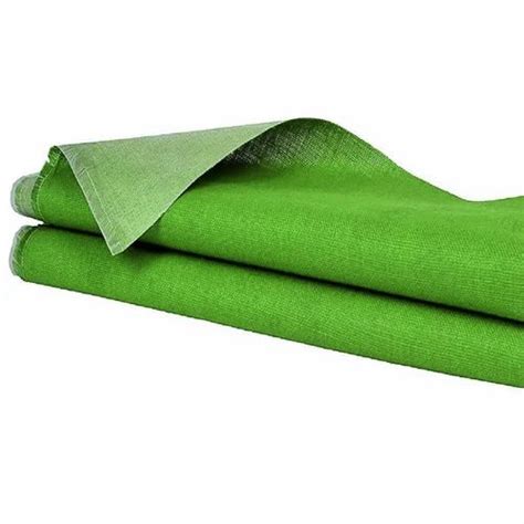 Ramesh Exports Plain Laminated Colour Jute Fabric Green For Bag At
