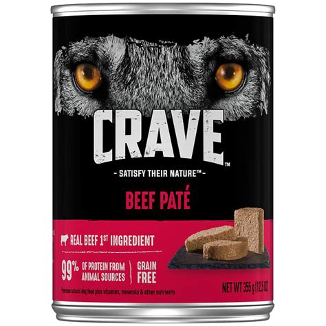 The ingredients include premium quality meats along with vegetables and fruits. Crave Beef Pate Grain-Free Canned Dog Food vs. Sundays for ...