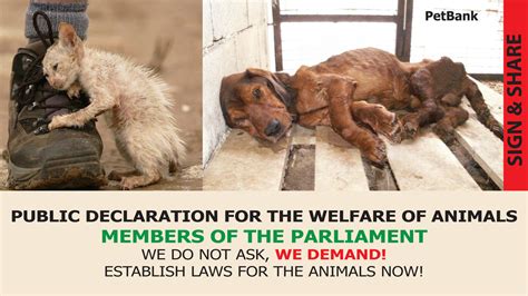 Petition · Public Declaration For The Welfare Of Animals ·