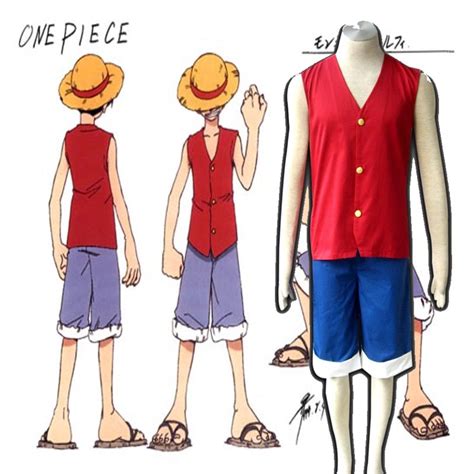Monkey D Luffy 1st One Piece Cosplay Costume T Shirtpants Uniform