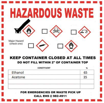 Hazardous Waste Label Example Labels For Your Ideas