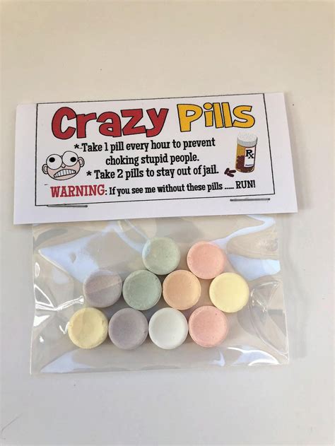 CRAZY PILLS Funny Gag Gift Bags Silly Prank Goody Bags Etsy In 2020